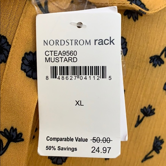 Eloise Mustard Colored Floral Print Top - Picture 4 of 5